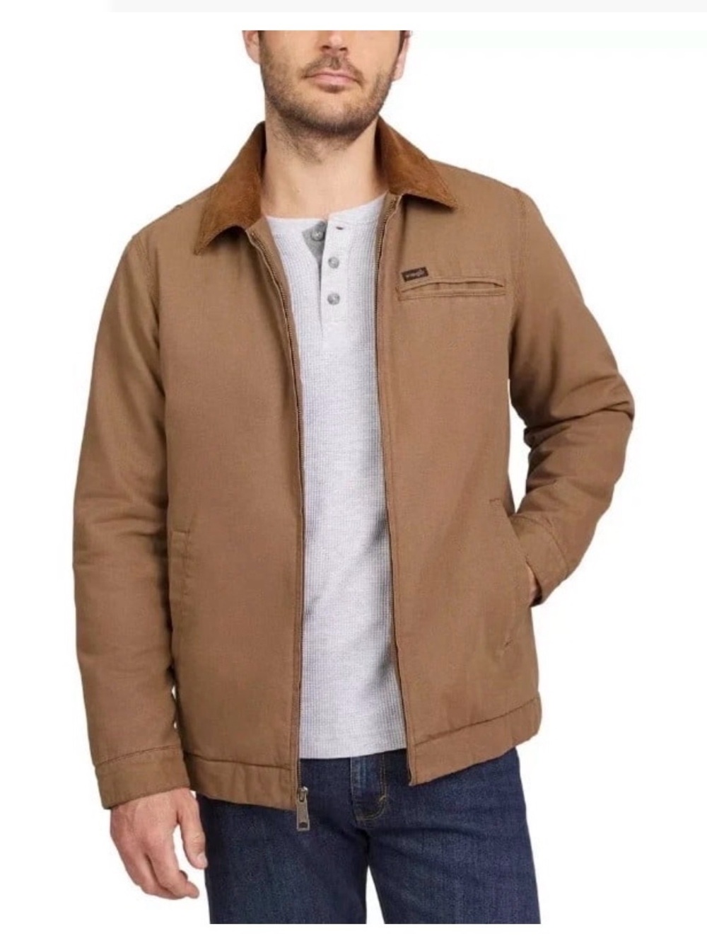Wrangler Brown Lightweight Zip Shirt Jacket